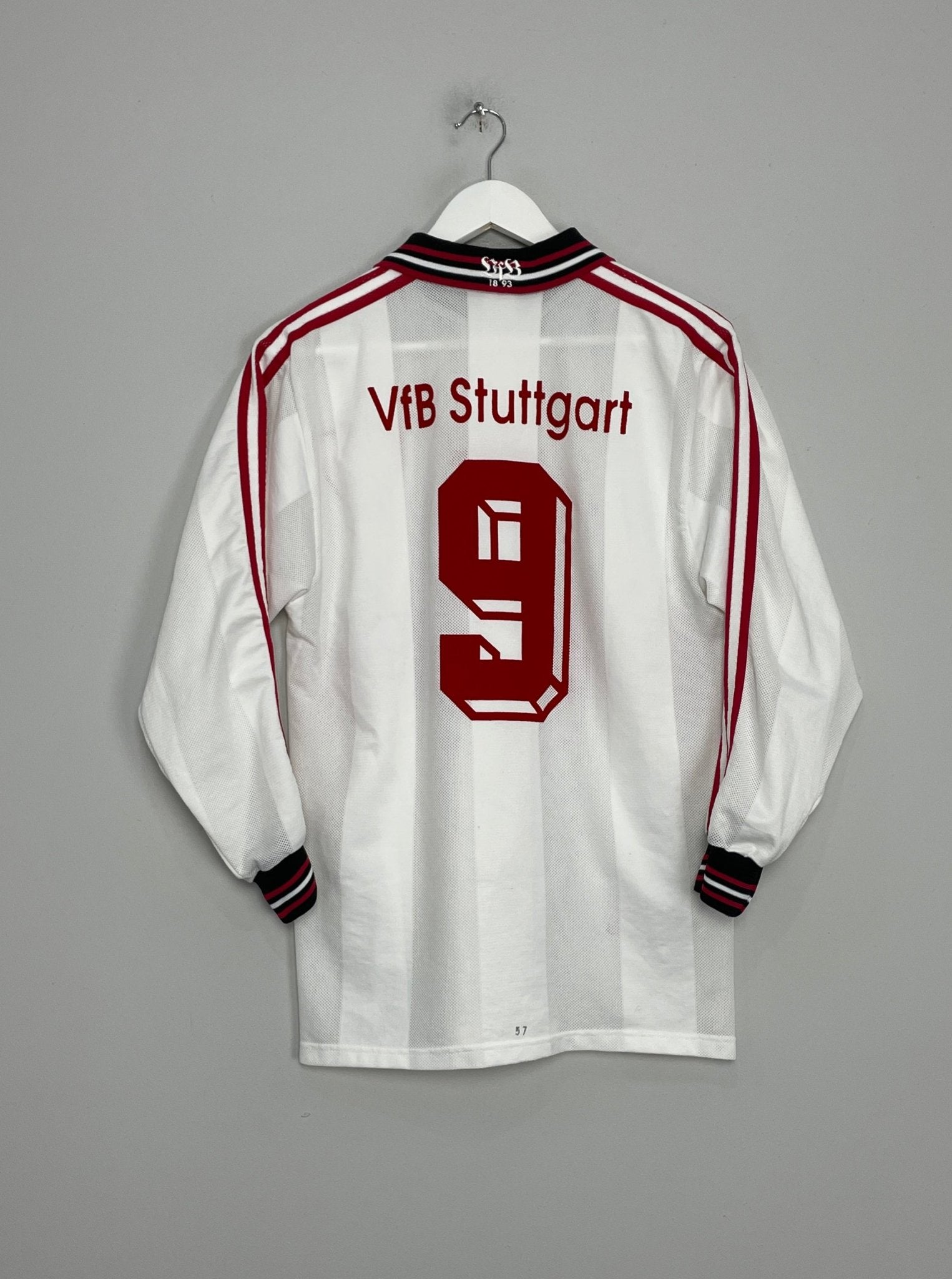 Shop 1997/98 STUTTGART #9 L/S HOME SHIRT (M) ADIDAS, classic football shirts, vintage football shirts & retro soccer jerseys at Cult Kits