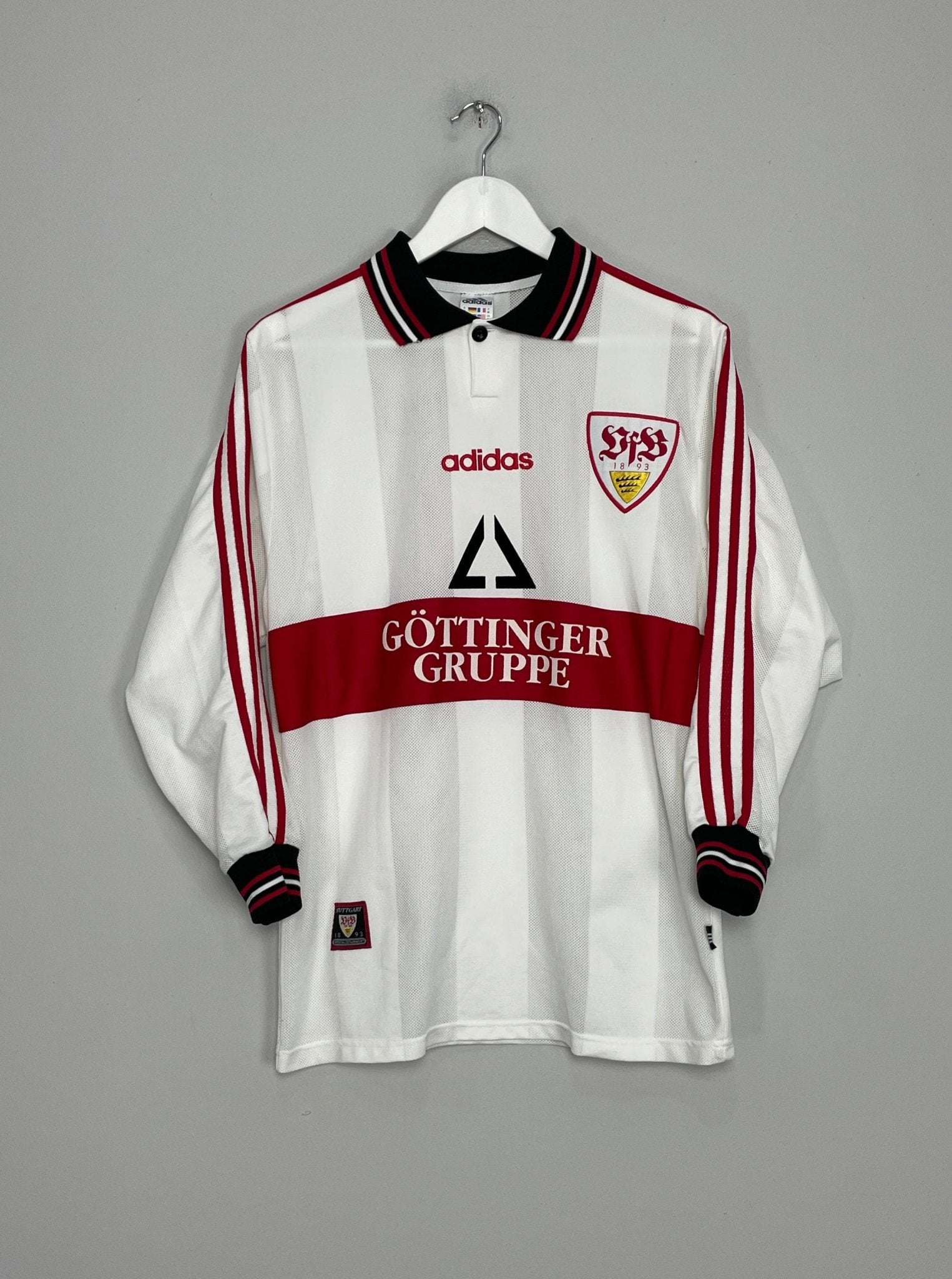 Shop 1997/98 STUTTGART #9 L/S HOME SHIRT (M) ADIDAS, classic football shirts, vintage football shirts & retro soccer jerseys at Cult Kits