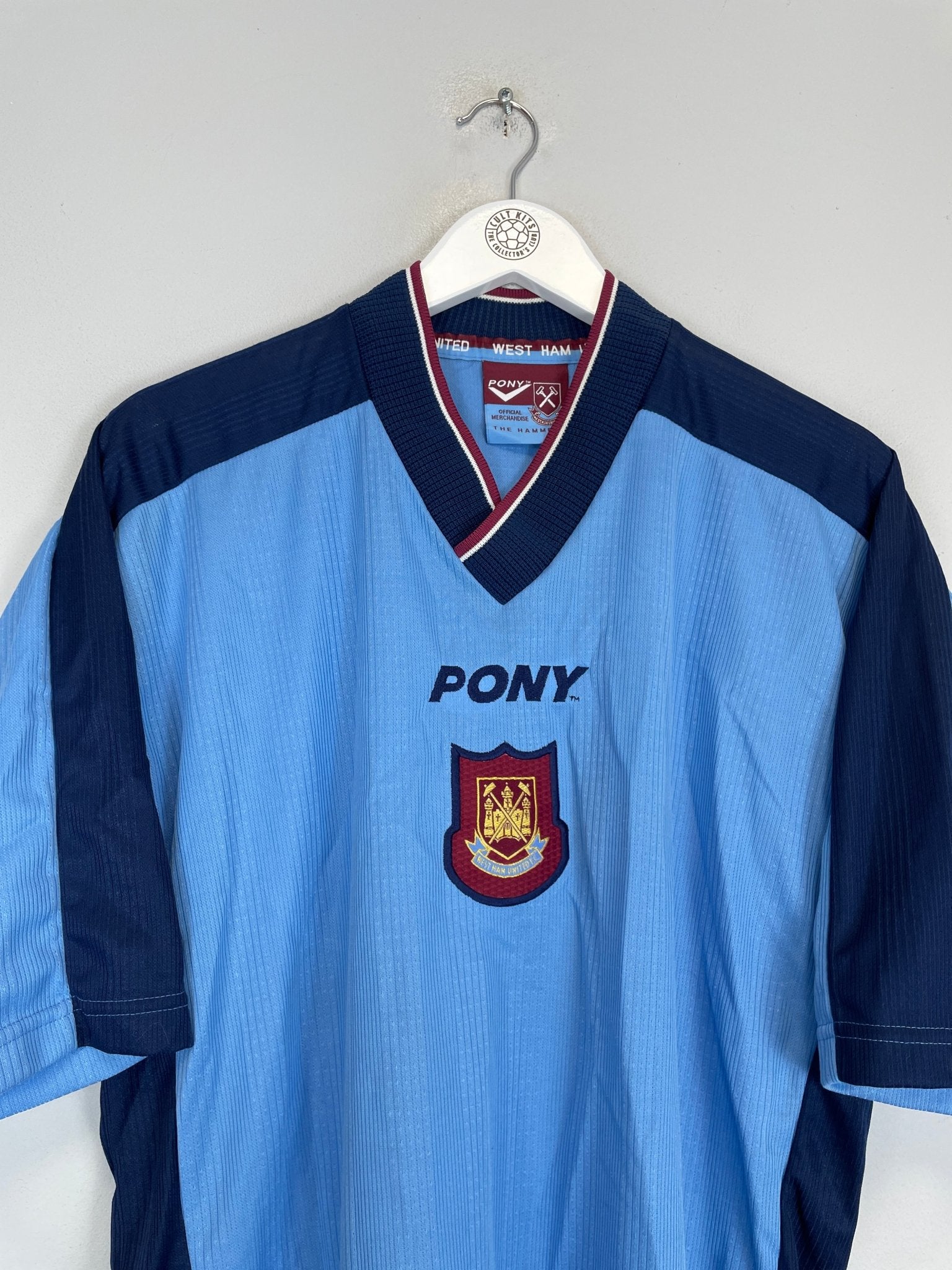 Shop 1997/98 WEST HAM AWAY SHIRT (L) PONY, classic football shirts, vintage football shirts & retro soccer jerseys at Cult Kits