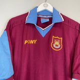 Shop 1997/98 WEST HAM HOME SHIRT (L) PONY, classic football shirts, vintage football shirts & retro soccer jerseys at Cult Kits