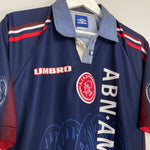 Shop 1997/99 AJAX AWAY SHIRT (M) UMBRO, classic football shirts, vintage football shirts & retro soccer jerseys at Cult Kits