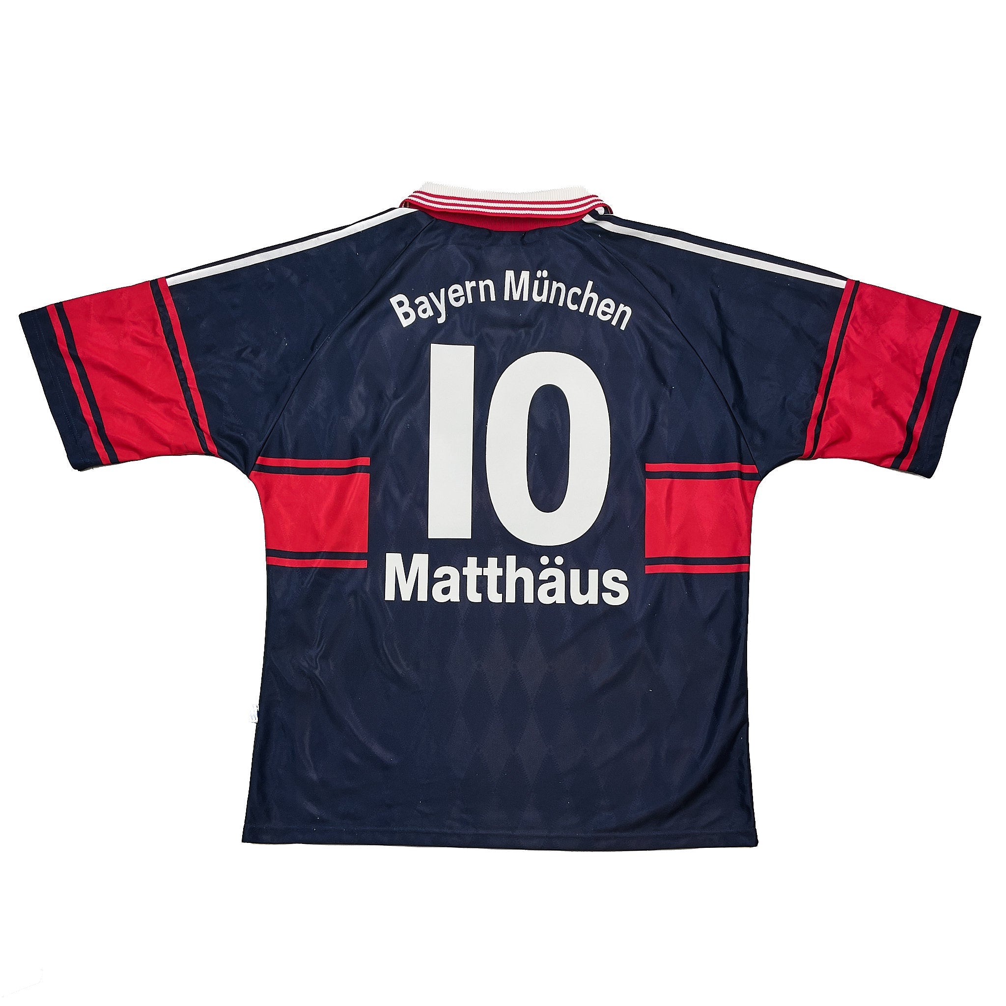 Buy 1997/99 Bayern Munich Matthaus 10 Home Shirt (XL) Adidas ~ Free worldwide shipping ~ Authentic Vintage Football Shirts from Cult Kits