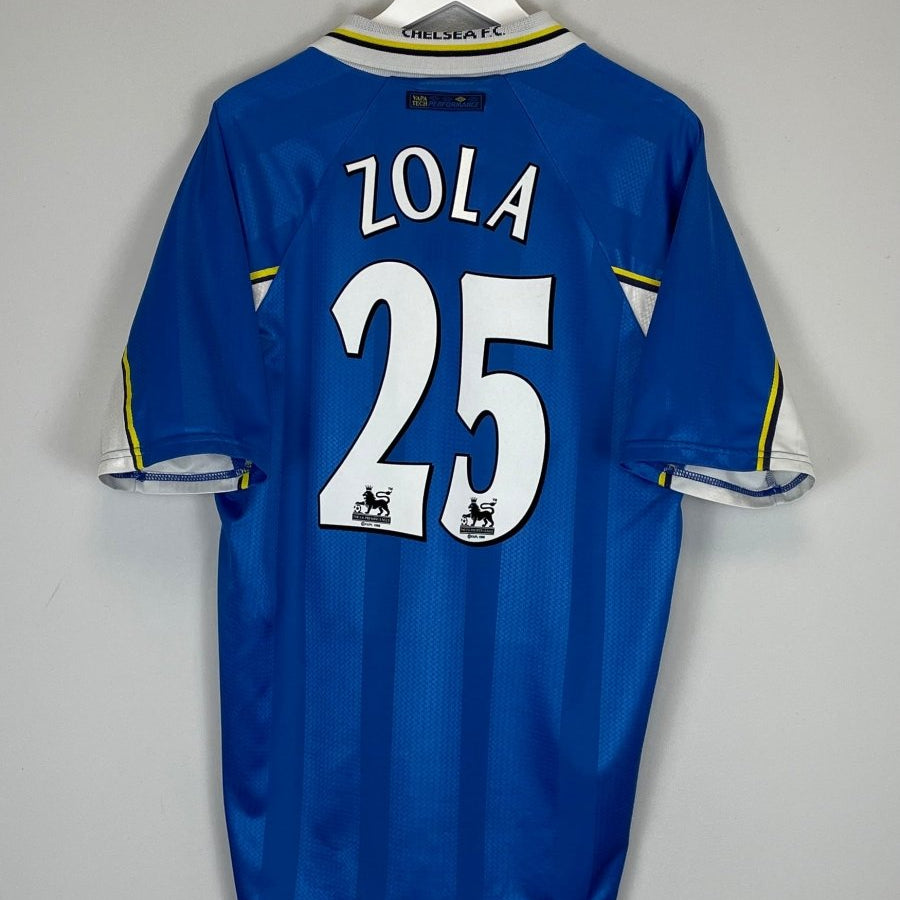 1997/99 CHELSEA ZOLA 25 HOME SHIRT (XL) UMBRO - Cult Kits - XL - Buy Vintage Football Shirts, Authentic Retro Football Shirts For Sale, Classic Football Shirts & Soccer Jersey