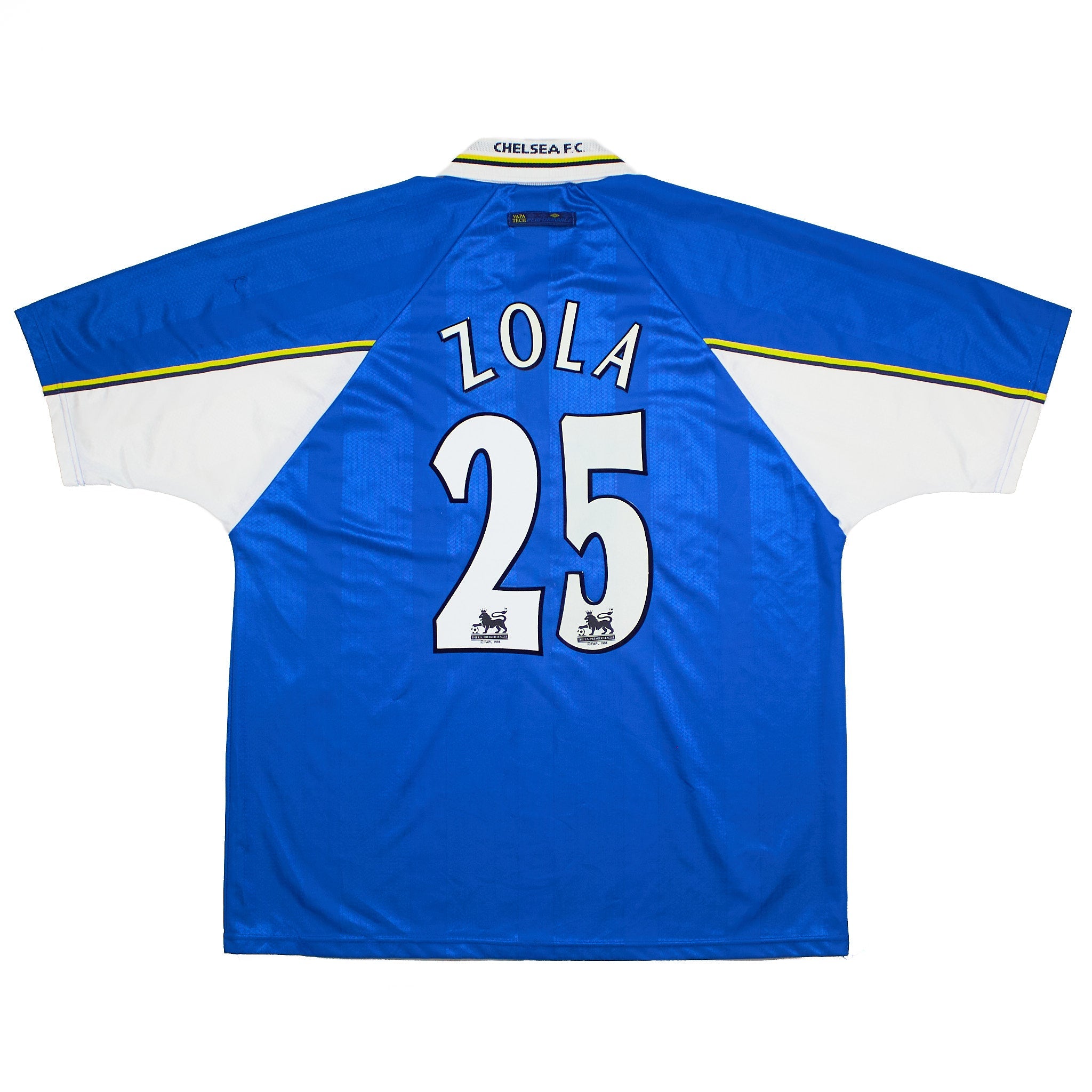 Buy 1997/99 Chelsea Zola 25 Home Shirt (XXL) Umbro ~ Free worldwide shipping ~ Authentic Vintage Football Shirts from Cult Kits