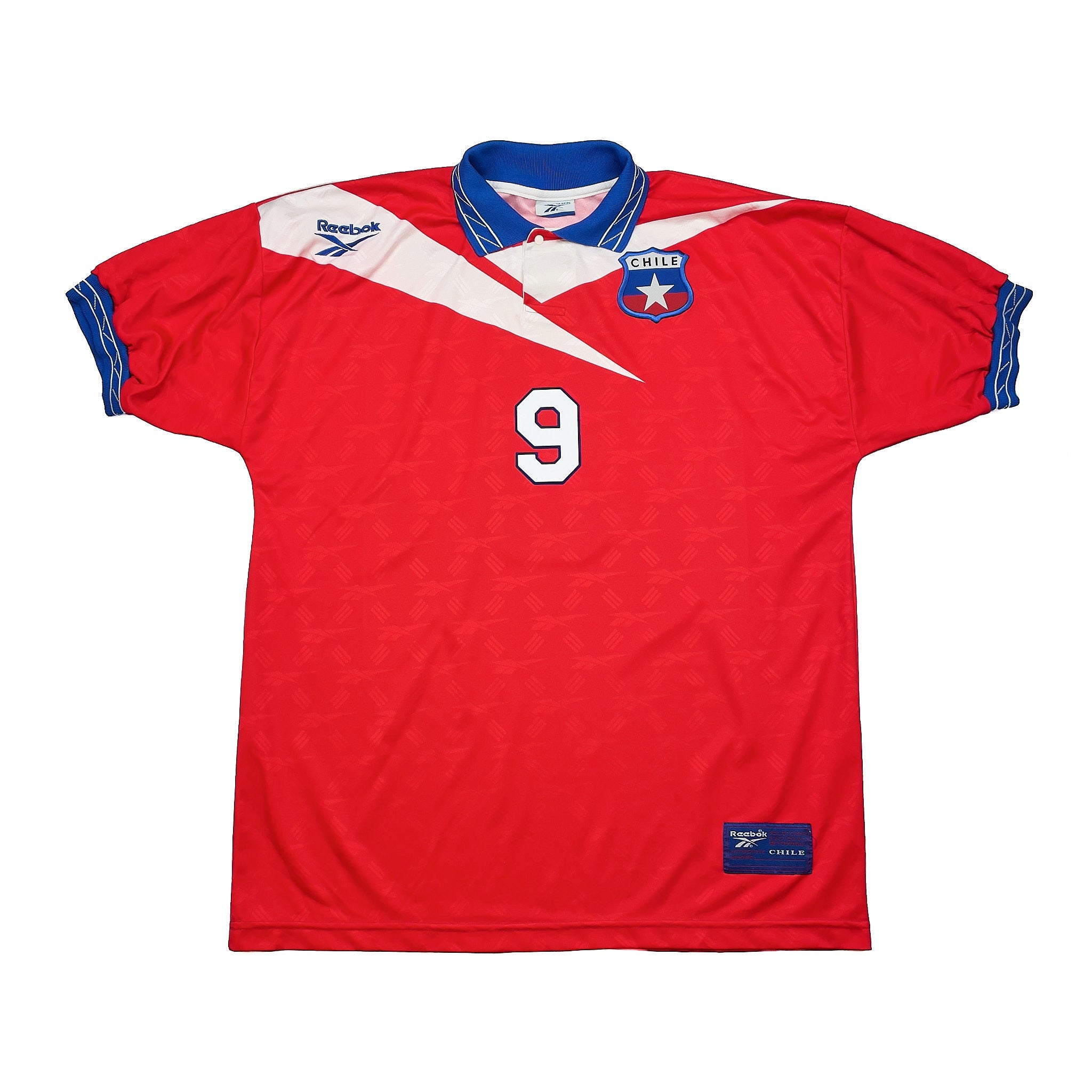Buy 1997/99 Chile Zamorano 9 Home Shirt (M) Reebok ~ Free worldwide shipping available ~ Authentic Vintage Football Shirts from Cult Kits