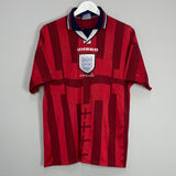 Shop 1997/99 ENGLAND AWAY SHIRT (L) UMBRO, classic football shirts, vintage football shirts & retro soccer jerseys at Cult Kits