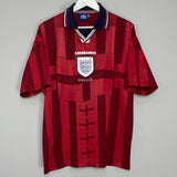 Shop 1997/99 ENGLAND AWAY SHIRT (XL) UMBRO, classic football shirts, vintage football shirts & retro soccer jerseys at Cult Kits