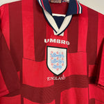 Shop 1997/99 ENGLAND AWAY SHIRT (XL) UMBRO, classic football shirts, vintage football shirts & retro soccer jerseys at Cult Kits