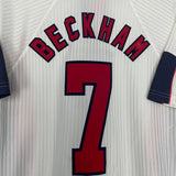 Shop 1997/99 ENGLAND BECKHAM #7 HOME SHIRT (M) UMBRO, classic football shirts, vintage football shirts & retro soccer jerseys at Cult Kits