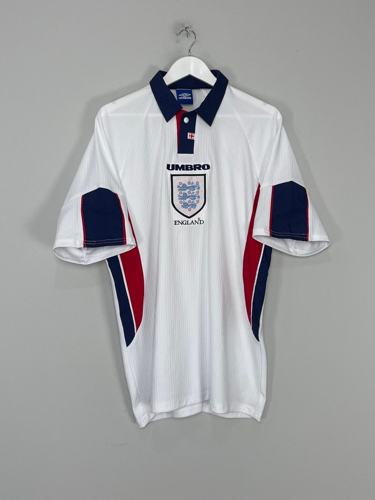 Shop 1997/99 ENGLAND HOME SHIRT (XL) UMBRO, classic football shirts, vintage football shirts & retro soccer jerseys at Cult Kits