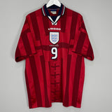 Shop 1997/99 ENGLAND SHEARER #9 AWAY SHIRT (XXL) UMBRO, classic football shirts, vintage football shirts & retro soccer jerseys at Cult Kits