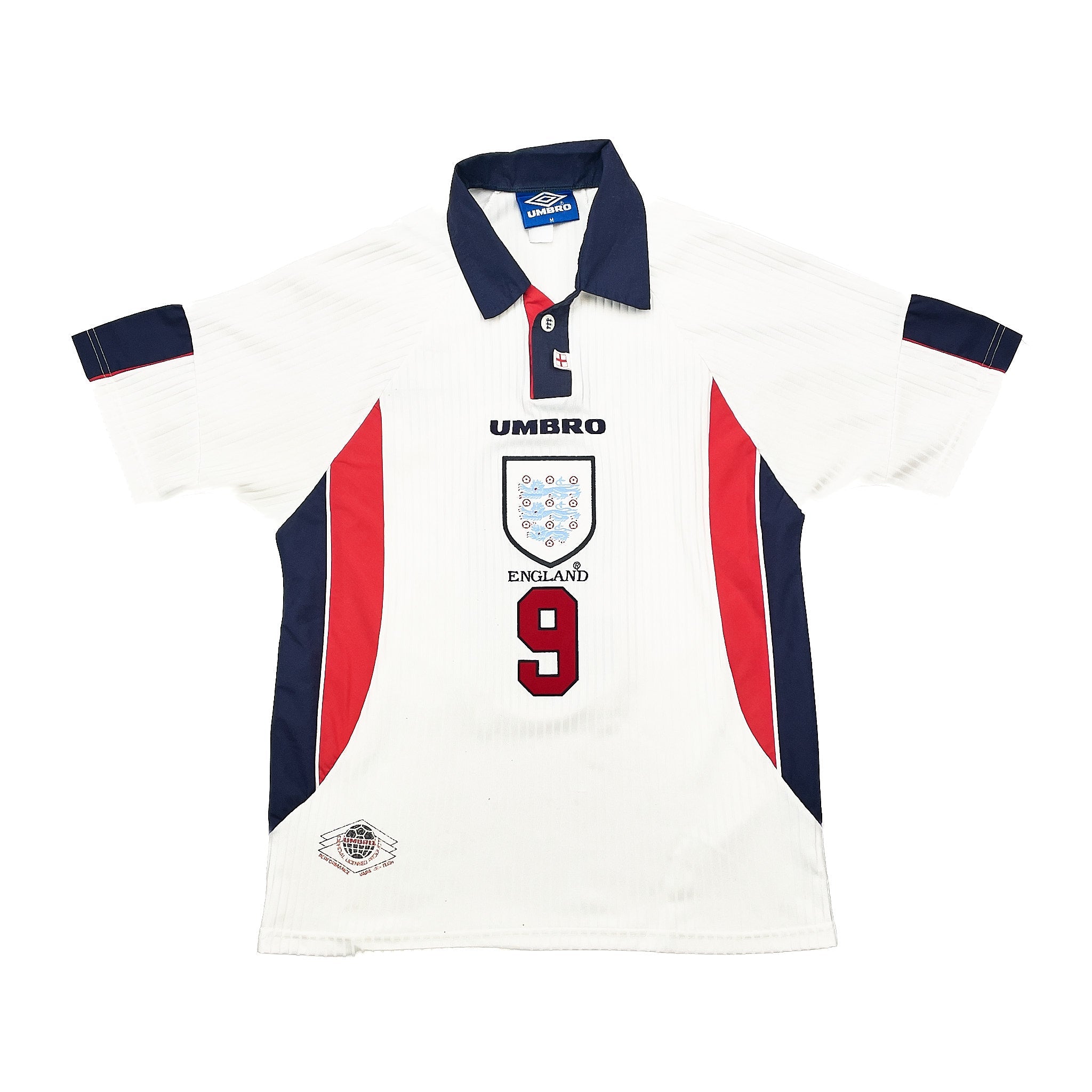 Buy 1997/99 England Shearer 9 Home Shirt (M) Umbro ~ Free worldwide shipping available ~ Authentic Vintage Football Shirts from Cult Kits