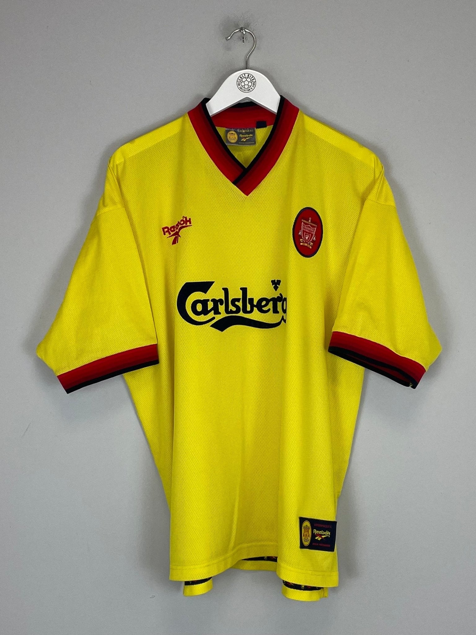 Shop 1997/99 LIVERPOOL CARRAGHER #23 AWAY SHIRT (XL) REEBOK, classic football shirts, vintage football shirts & retro soccer jerseys at Cult Kits