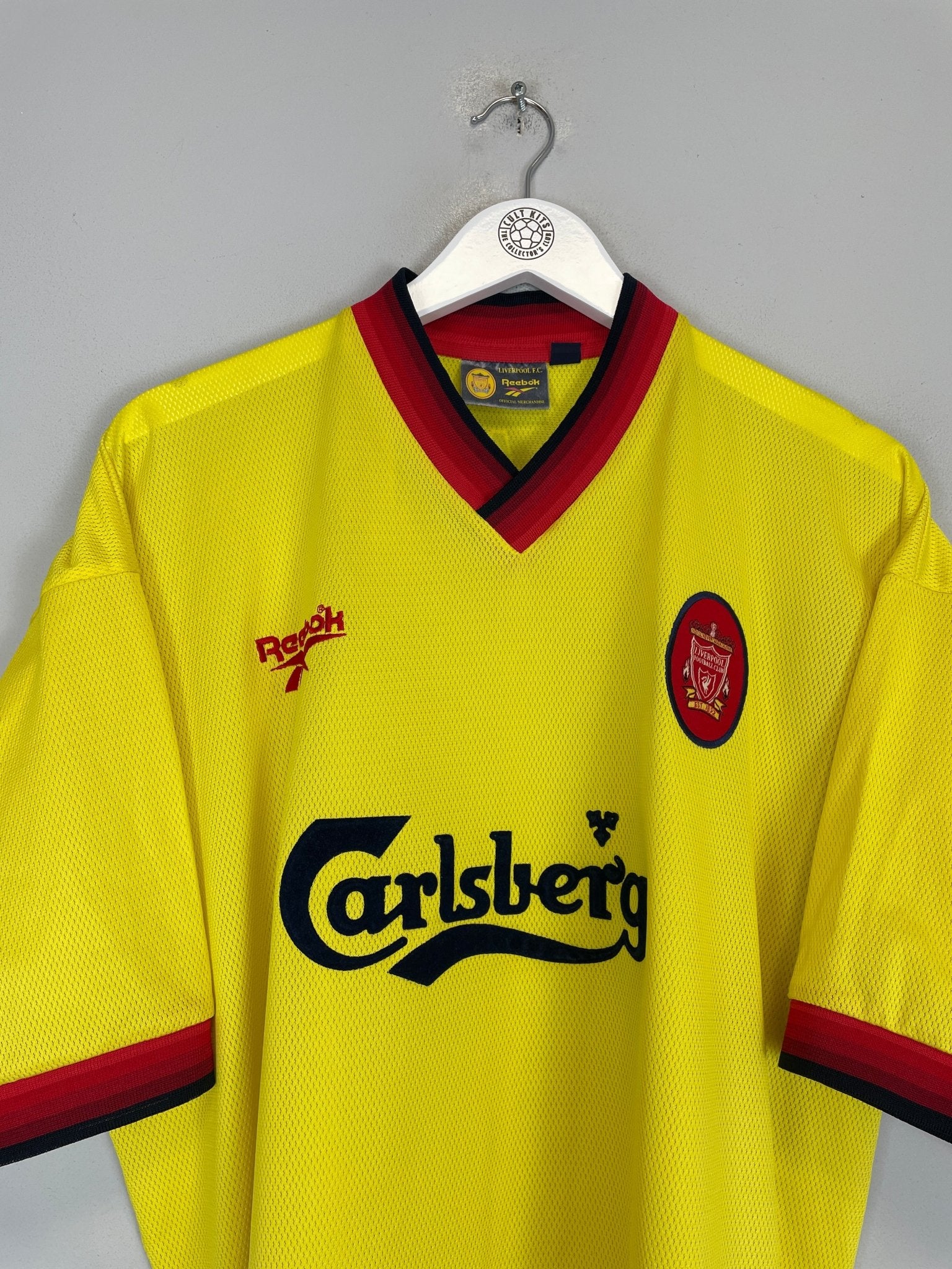 Shop 1997/99 LIVERPOOL CARRAGHER #23 AWAY SHIRT (XL) REEBOK, classic football shirts, vintage football shirts & retro soccer jerseys at Cult Kits