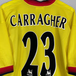 Shop 1997/99 LIVERPOOL CARRAGHER #23 AWAY SHIRT (XL) REEBOK, classic football shirts, vintage football shirts & retro soccer jerseys at Cult Kits