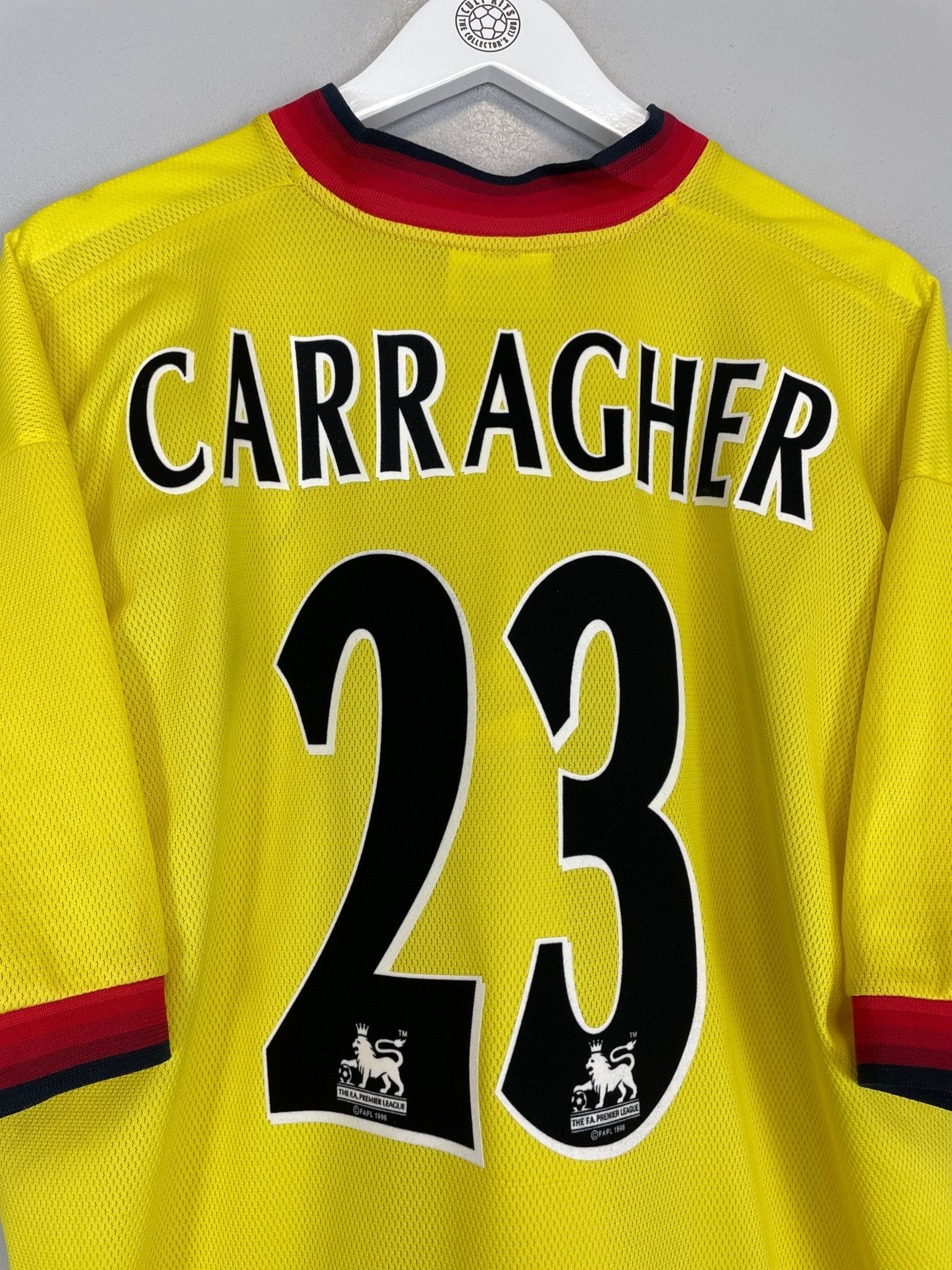 Shop 1997/99 LIVERPOOL CARRAGHER #23 AWAY SHIRT (XL) REEBOK, classic football shirts, vintage football shirts & retro soccer jerseys at Cult Kits