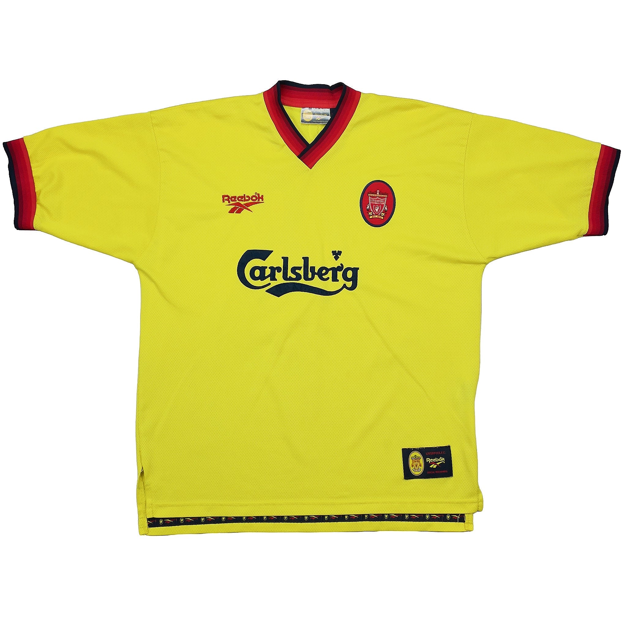 Buy 1997/99 LIVERPOOL GERRARD 28 AWAY SHIRT (L) REEBOK ~ Free worldwide shipping available ~ Authentic Vintage Football Shirts from Cult Kits