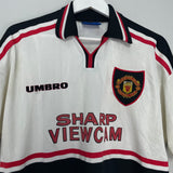 Shop 1997/99 MANCHESTER UNITED AWAY SHIRT (XL) UMBRO, classic football shirts, vintage football shirts & retro soccer jerseys at Cult Kits