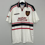 Shop 1997/99 MANCHESTER UNITED AWAY SHIRT (XL) UMBRO, classic football shirts, vintage football shirts & retro soccer jerseys at Cult Kits