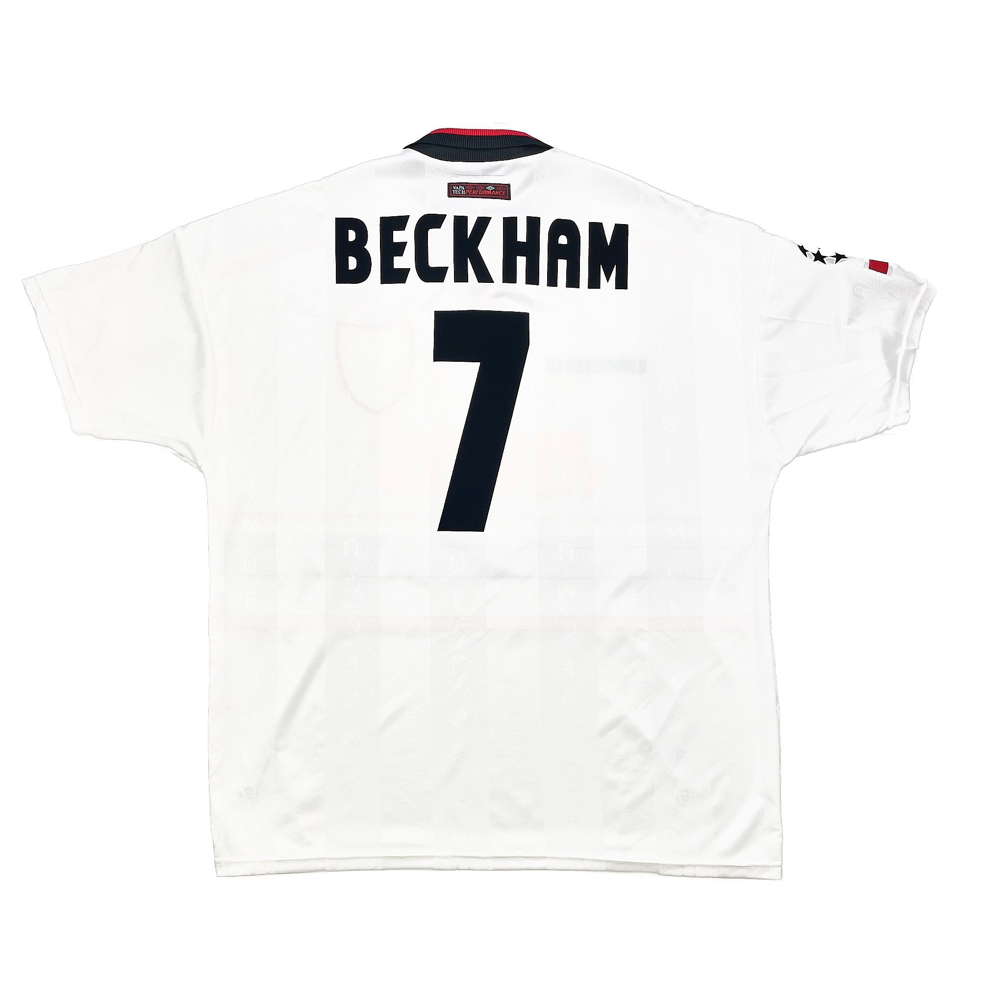 Buy 1997/99 Manchester United Beckham 7 C/L Away Shirt (XXL) Umbro ~ Free worldwide shipping available ~ Authentic Vintage Football Shirts from Cult Kits