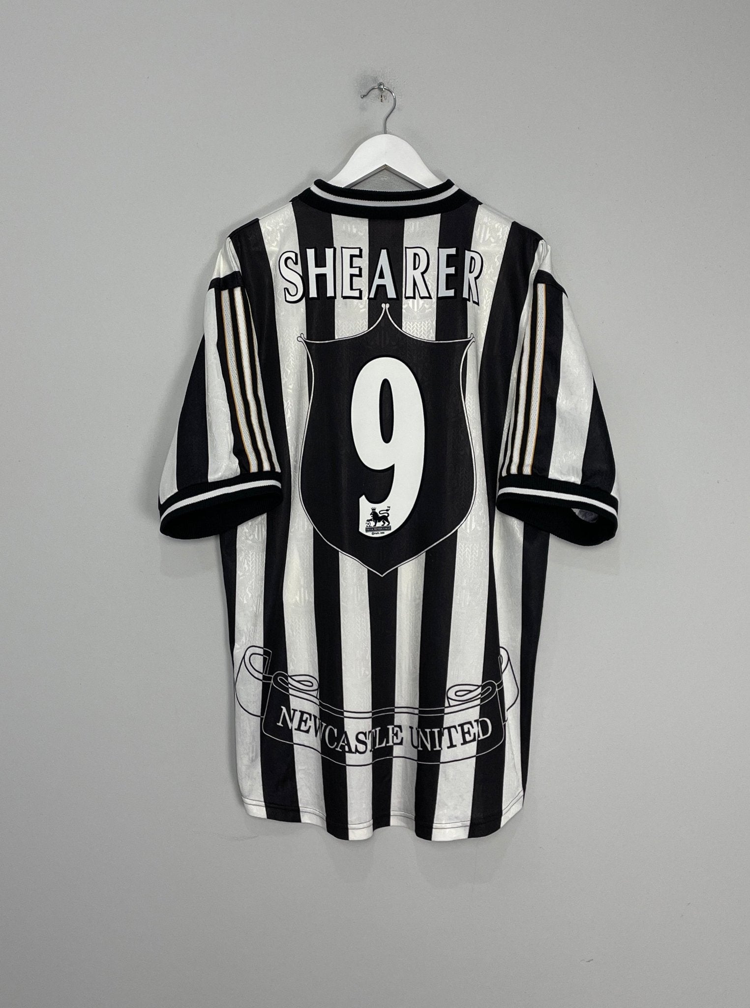 Shop 1997/99 NEWCASTLE SHEARER #9 HOME SHIRT (XL) ADIDAS, classic football shirts, vintage football shirts & retro soccer jerseys at Cult Kits