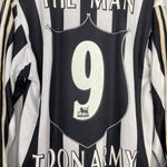 Shop 1997/99 NEWCASTLE UNITED 'THE MAN' #9 HOME SHIRT (M) ADIDAS, classic football shirts, vintage football shirts & retro soccer jerseys at Cult Kits