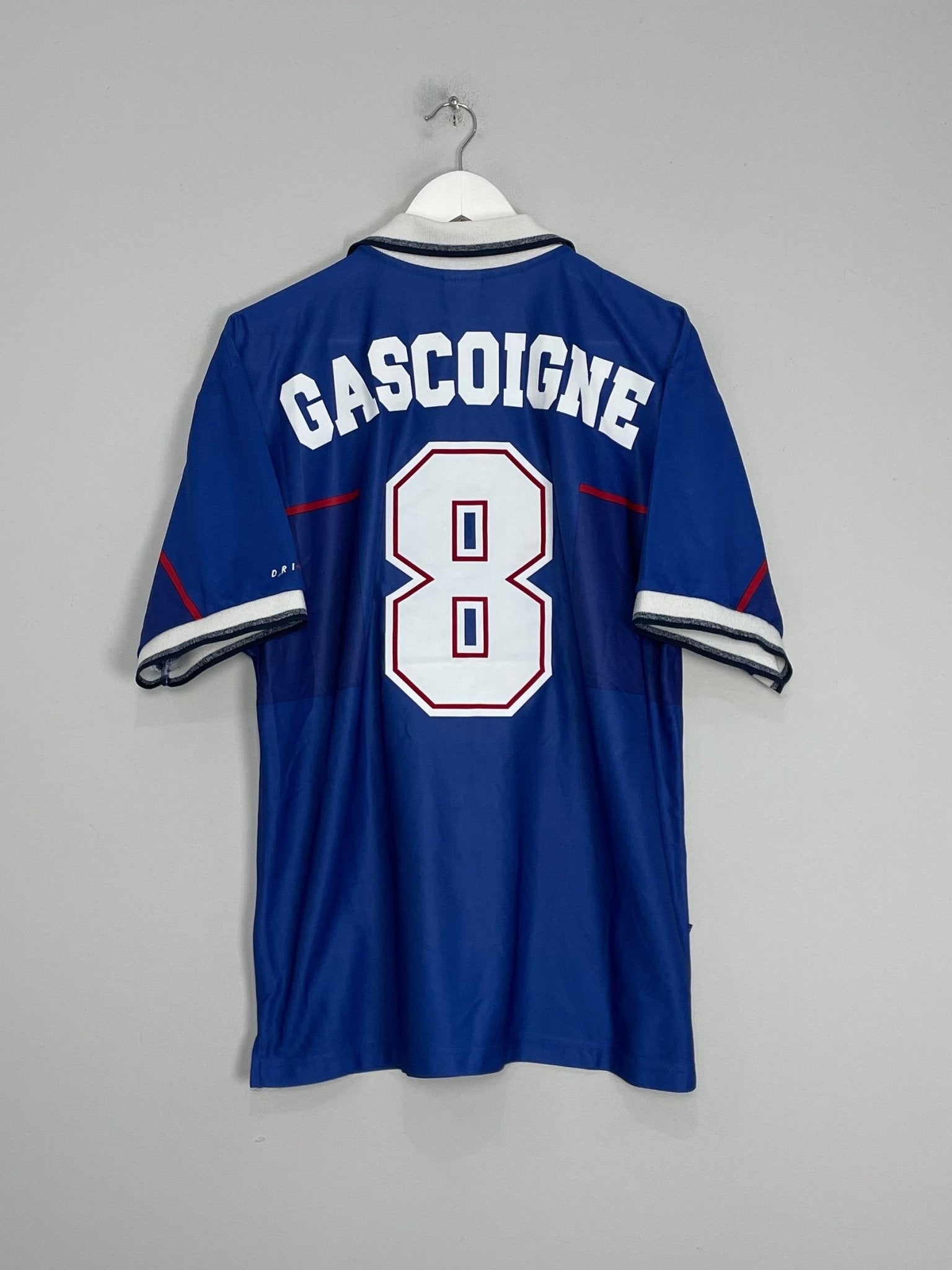Shop 1997/99 RANGERS GASCOIGNE #8 HOME SHIRT (L) NIKE, classic football shirts, vintage football shirts & retro soccer jerseys at Cult Kits