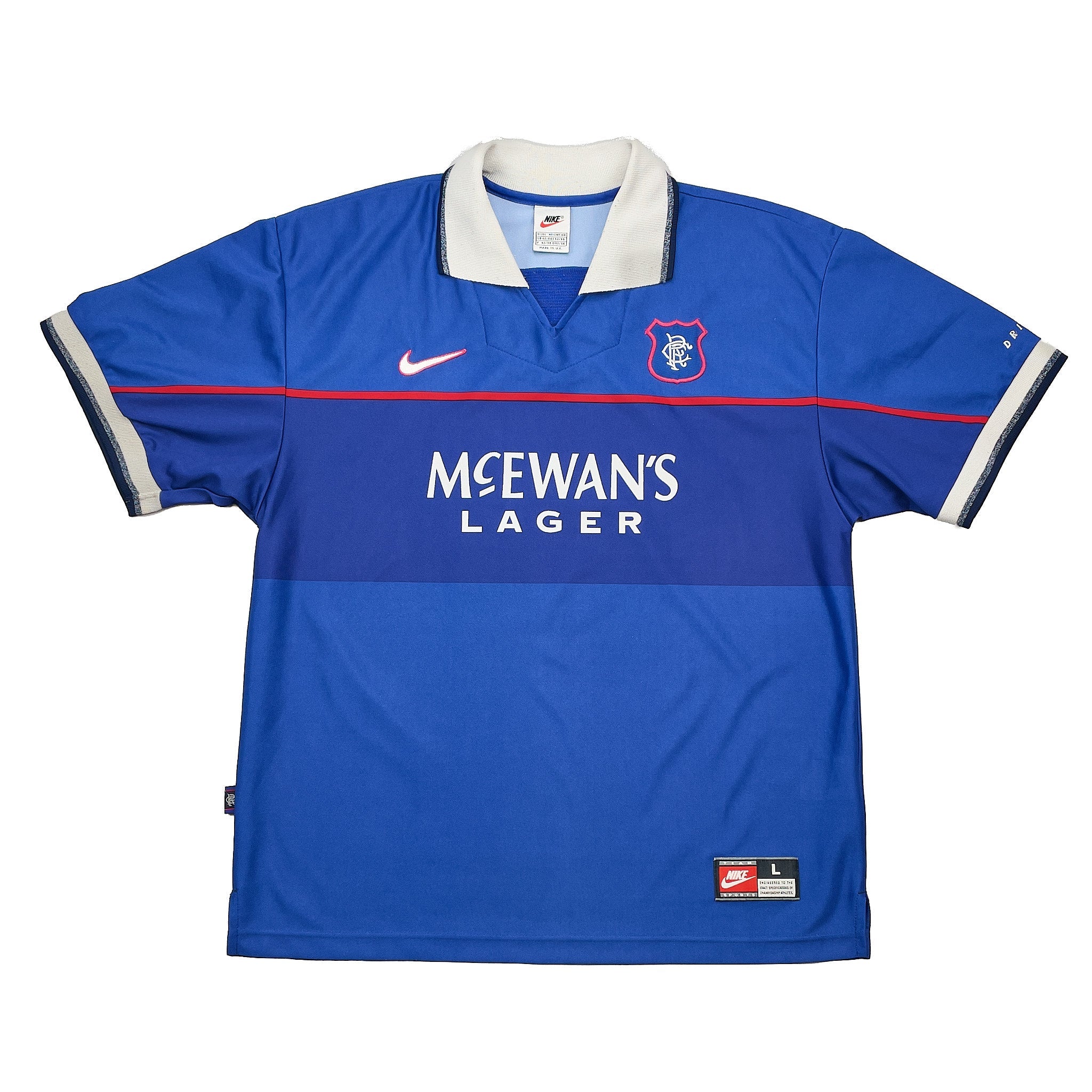 Buy 1997/99 Rangers Gascoigne 8 Home Shirt (L) Nike ~ Free worldwide shipping ~ Authentic Vintage Football Shirts from Cult Kits