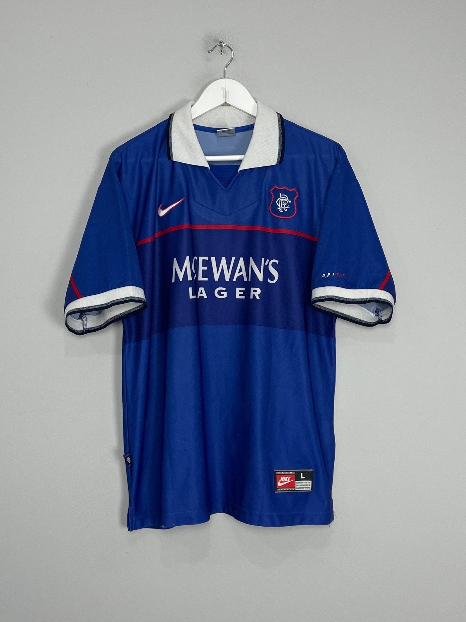 Shop 1997/99 RANGERS GASCOIGNE #8 HOME SHIRT (L) NIKE, classic football shirts, vintage football shirts & retro soccer jerseys at Cult Kits