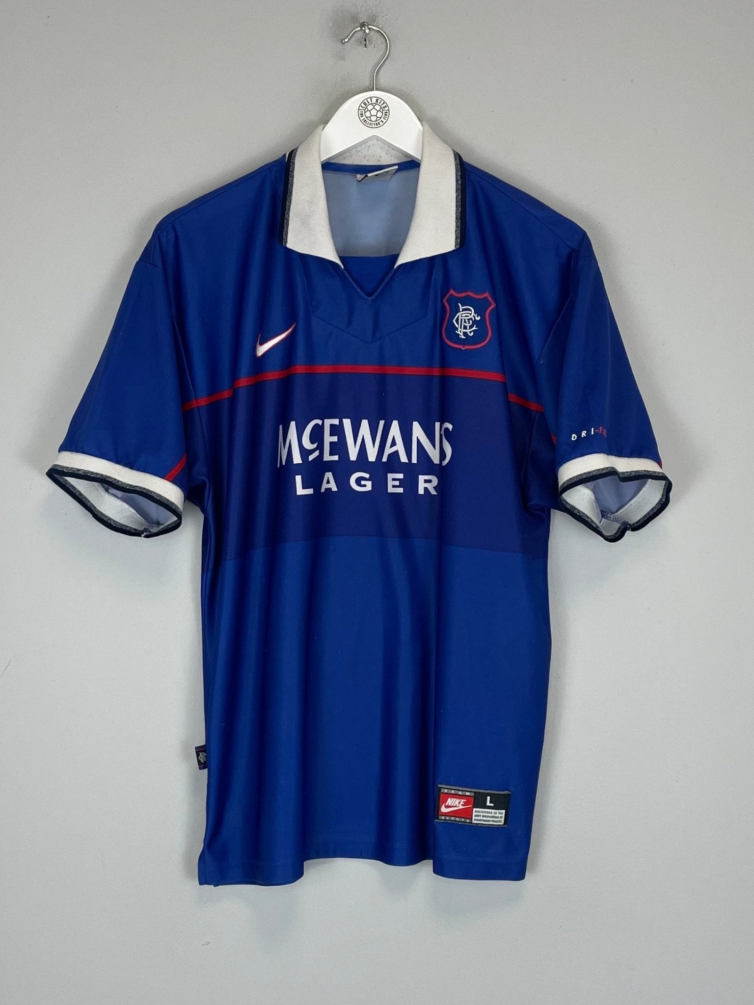 Shop 1997/99 RANGERS GASCOIGNE #8 HOME SHIRT (L) NIKE, classic football shirts, vintage football shirts & retro soccer jerseys at Cult Kits