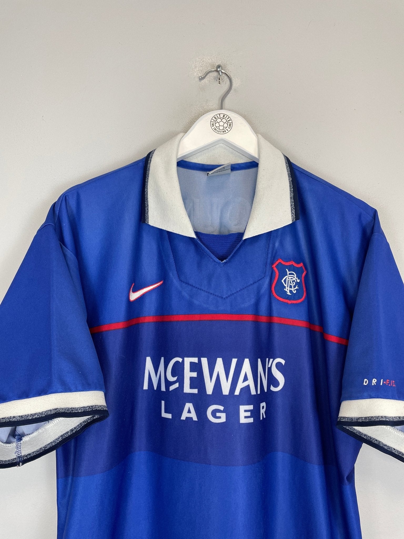 Shop 1997/99 RANGERS MARQUINHO #10 HOME SHIRT (XL) NIKE, classic football shirts, vintage football shirts & retro soccer jerseys at Cult Kits