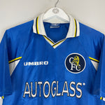 Shop 1997/98 CHELSEA HOME SHIRT (M) UMBRO, classic football shirts, vintage football shirts & retro soccer jerseys at Cult Kits