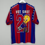 Shop 1998 BARCELONA X LOONEY TUNES SHIRT (L) OM, classic football shirts, vintage football shirts & retro soccer jerseys at Cult Kits