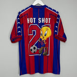 Shop 1998 BARCELONA X LOONEY TUNES SHIRT (L) OM, classic football shirts, vintage football shirts & retro soccer jerseys at Cult Kits