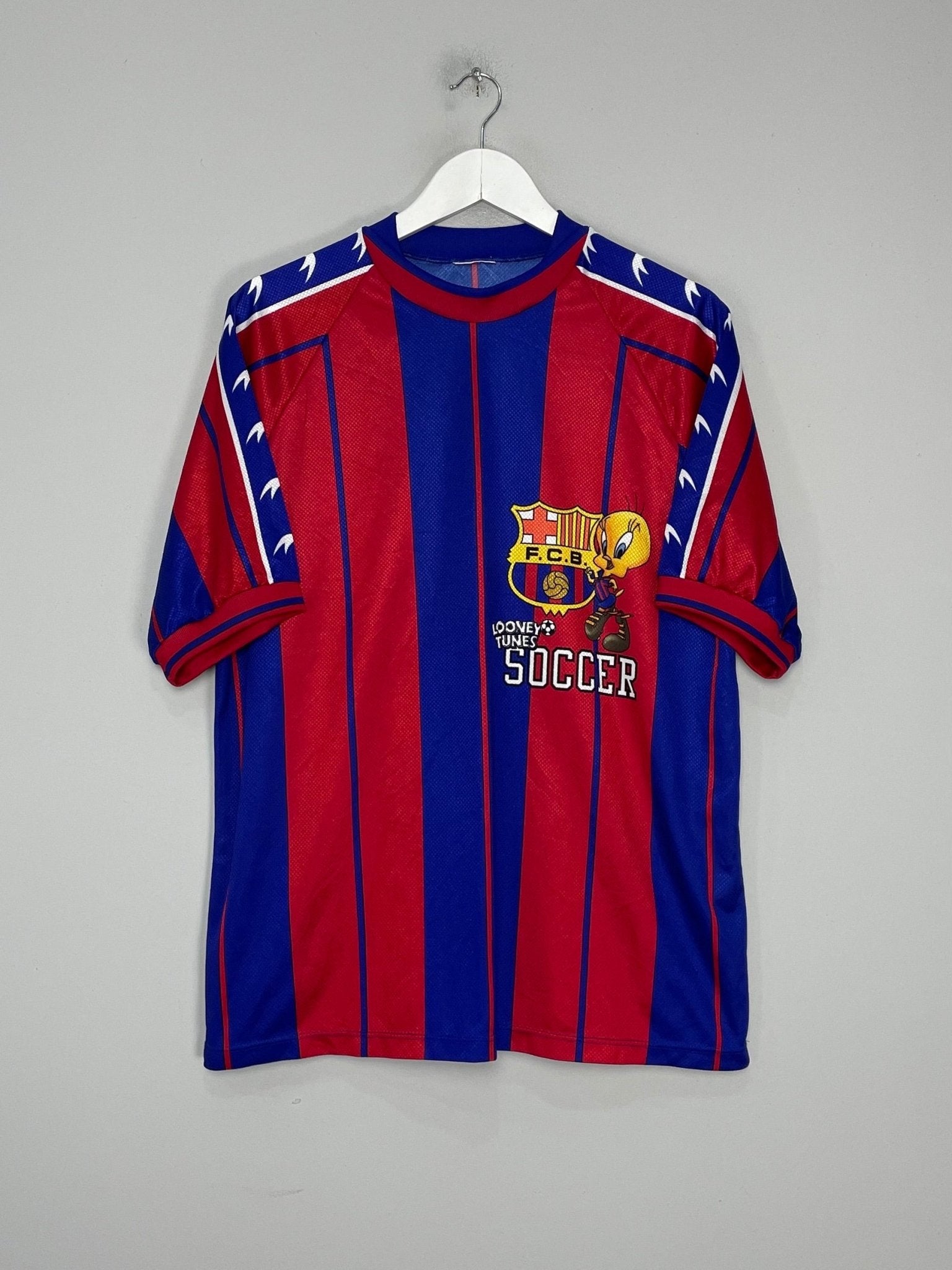 Shop 1998 BARCELONA X LOONEY TUNES SHIRT (L) OM, classic football shirts, vintage football shirts & retro soccer jerseys at Cult Kits