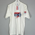 1998 FRANCE 98 BUDWEISER WORLD CUP *BNWT* T - SHIRT (L) OM - Cult Kits - Large - Buy Vintage Football Shirts, Authentic Retro Football Shirts For Sale, Classic Football Shirts & Soccer Jersey