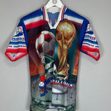 1998 FRANCE WORLD CUP BOOTLEG TEE (S) OM - Cult Kits - Small - Buy Vintage Football Shirts, Authentic Retro Football Shirts For Sale, Classic Football Shirts & Soccer Jersey