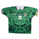 Buy 1998 Mexico Blanco 11 *BNWT* Reissue Home Shirt (L) ABA Sport ~ Free worldwide shipping ~ Authentic Vintage Football Shirts from Cult Kits