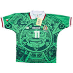 Buy 1998 Mexico Blanco 11 *BNWT with Defects* Reissue World Cup Edition Home Shirt (L) ABA Sport ~ Free worldwide shipping ~ Authentic Vintage Football Shirts from Cult Kits