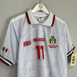 1998 Mexico Blanco 11 *Reissue* World Cup Edition Away (Multiple) ABA Sport - Cult Kits - Small - Buy Vintage Football Shirts, Authentic Retro Football Shirts For Sale, Classic Football Shirts & Soccer Jersey
