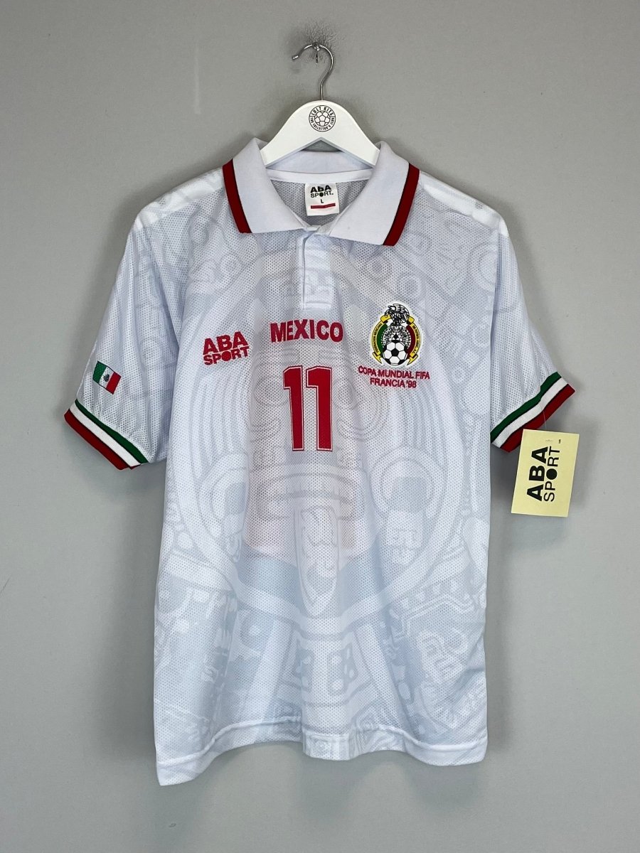 1998 Mexico Blanco 11 *Reissue* World Cup Edition Away (Multiple) ABA Sport - Cult Kits - Small - Buy Vintage Football Shirts, Authentic Retro Football Shirts For Sale, Classic Football Shirts & Soccer Jersey