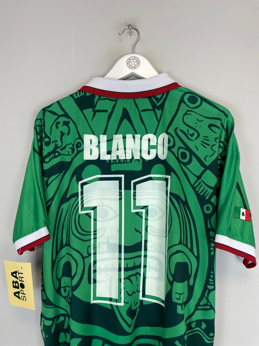 1998 Mexico Blanco 11 *Reissue* World Cup Edition Home (Multiple) ABA Sport - Cult Kits - Small - Buy Vintage Football Shirts, Authentic Retro Football Shirts For Sale, Classic Football Shirts & Soccer Jersey