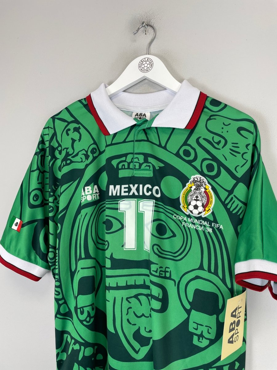 1998 Mexico Blanco 11 *Reissue* World Cup Edition Home (Multiple) ABA Sport - Cult Kits - Small - Buy Vintage Football Shirts, Authentic Retro Football Shirts For Sale, Classic Football Shirts & Soccer Jersey