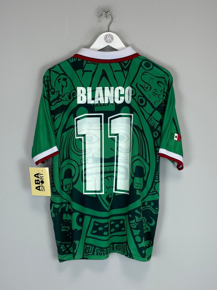 1998 Mexico Blanco 11 *Reissue* World Cup Edition Home (Multiple) ABA Sport - Cult Kits - Small - Buy Vintage Football Shirts, Authentic Retro Football Shirts For Sale, Classic Football Shirts & Soccer Jersey