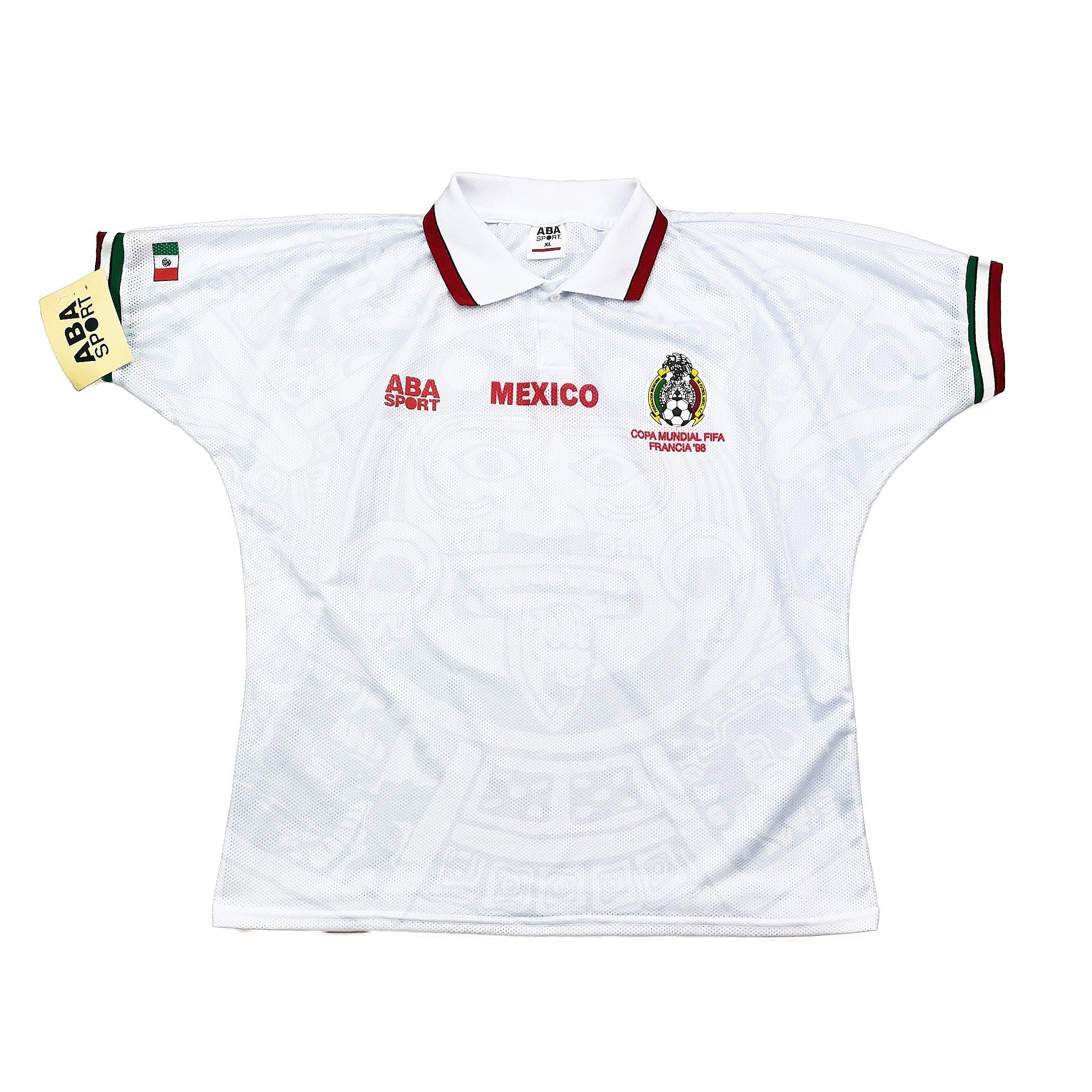 Buy 1998 Mexico *BNWT with Defects* Reissue World Cup Edition Away Shirt (XL) ABA Sport ~ Free worldwide shipping ~ Authentic Vintage Football Shirts from Cult Kits