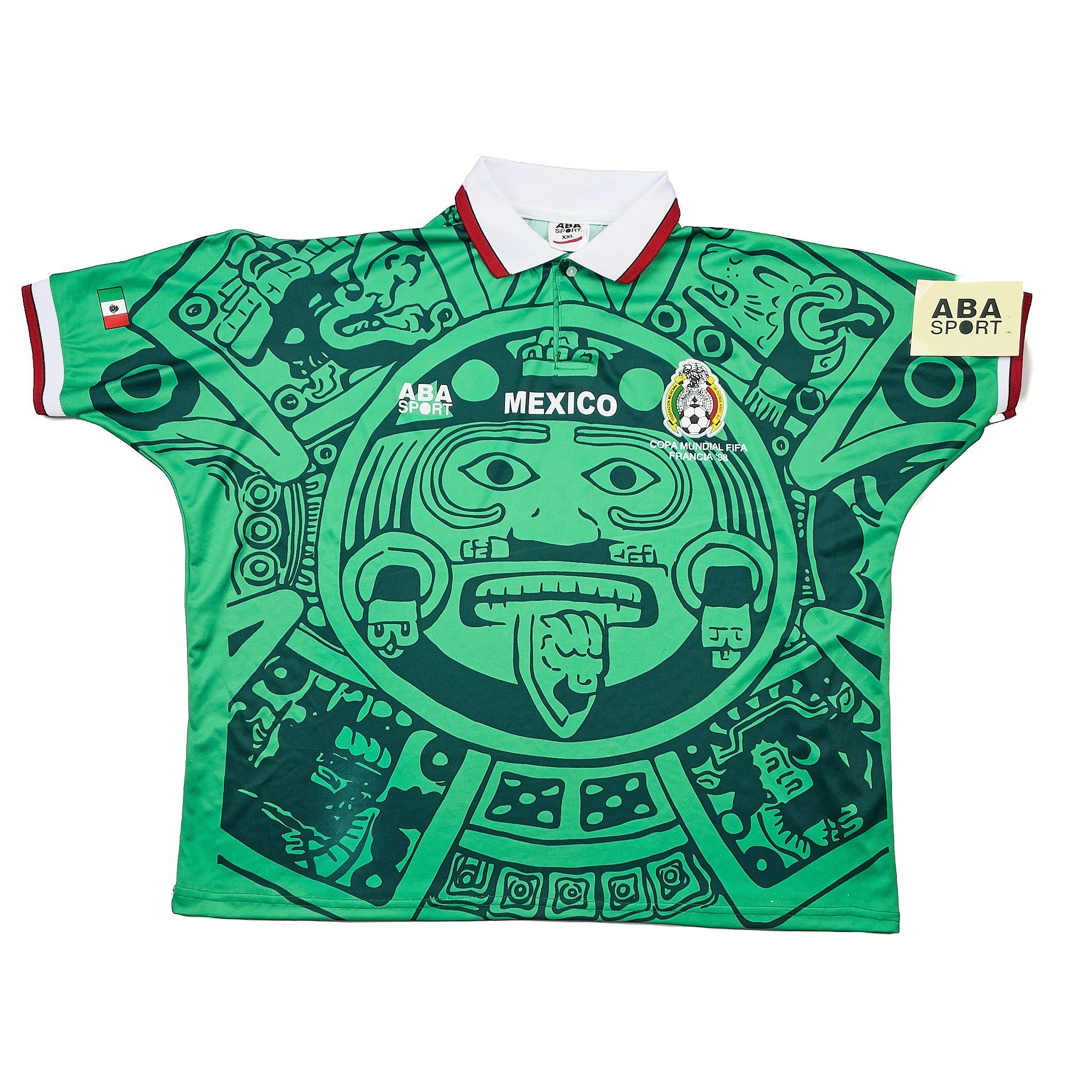 Buy 1998 Mexico *BNWT with Defects* Reissue World Cup Edition Away Shirt (XXL) ABA Sport ~ Free worldwide shipping ~ Authentic Vintage Football Shirts from Cult Kits
