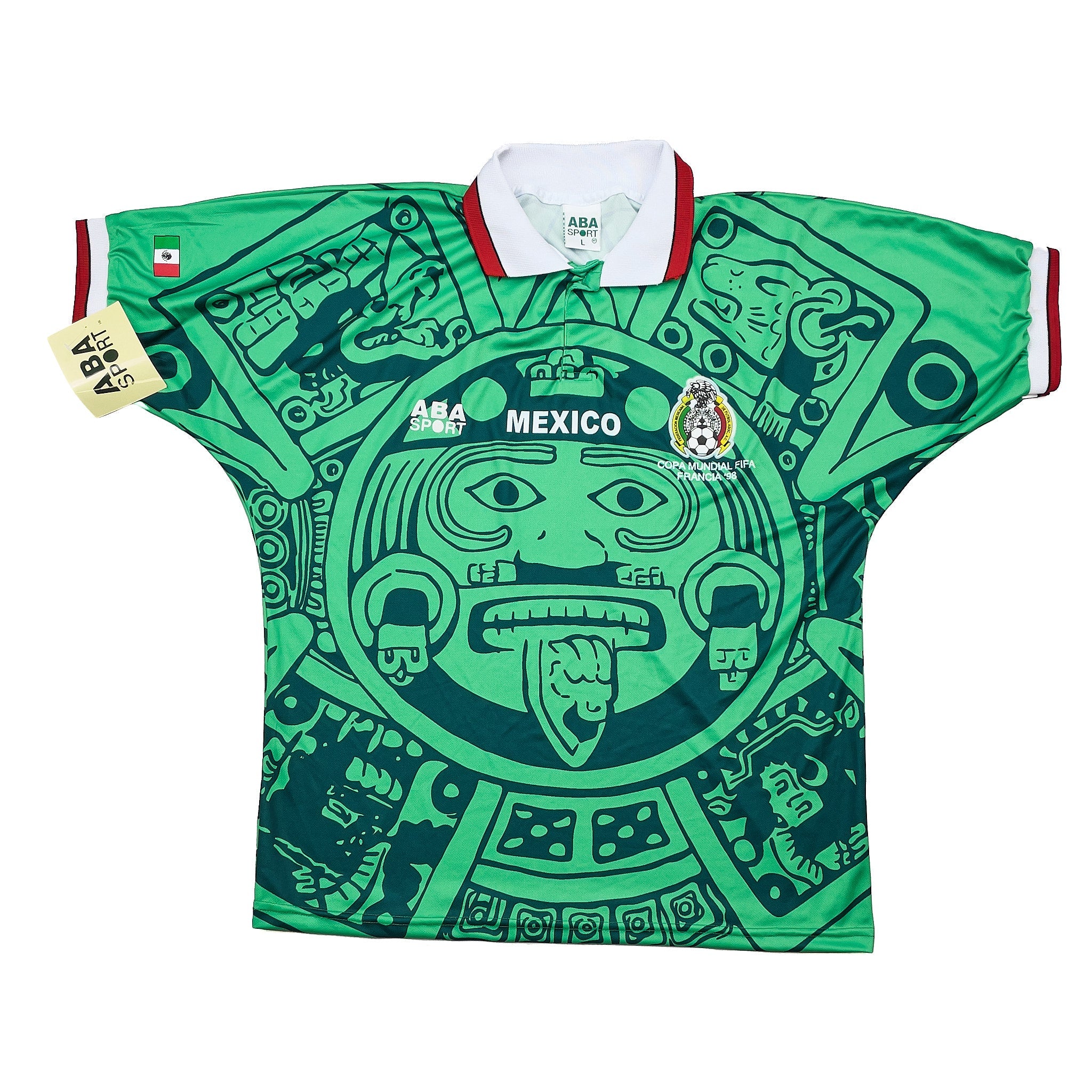 Buy 1998 Mexico *BNWT with Defects* Reissue World Cup Edition Home Shirt (L) ABA Sport ~ Free worldwide shipping ~ Authentic Vintage Football Shirts from Cult Kits