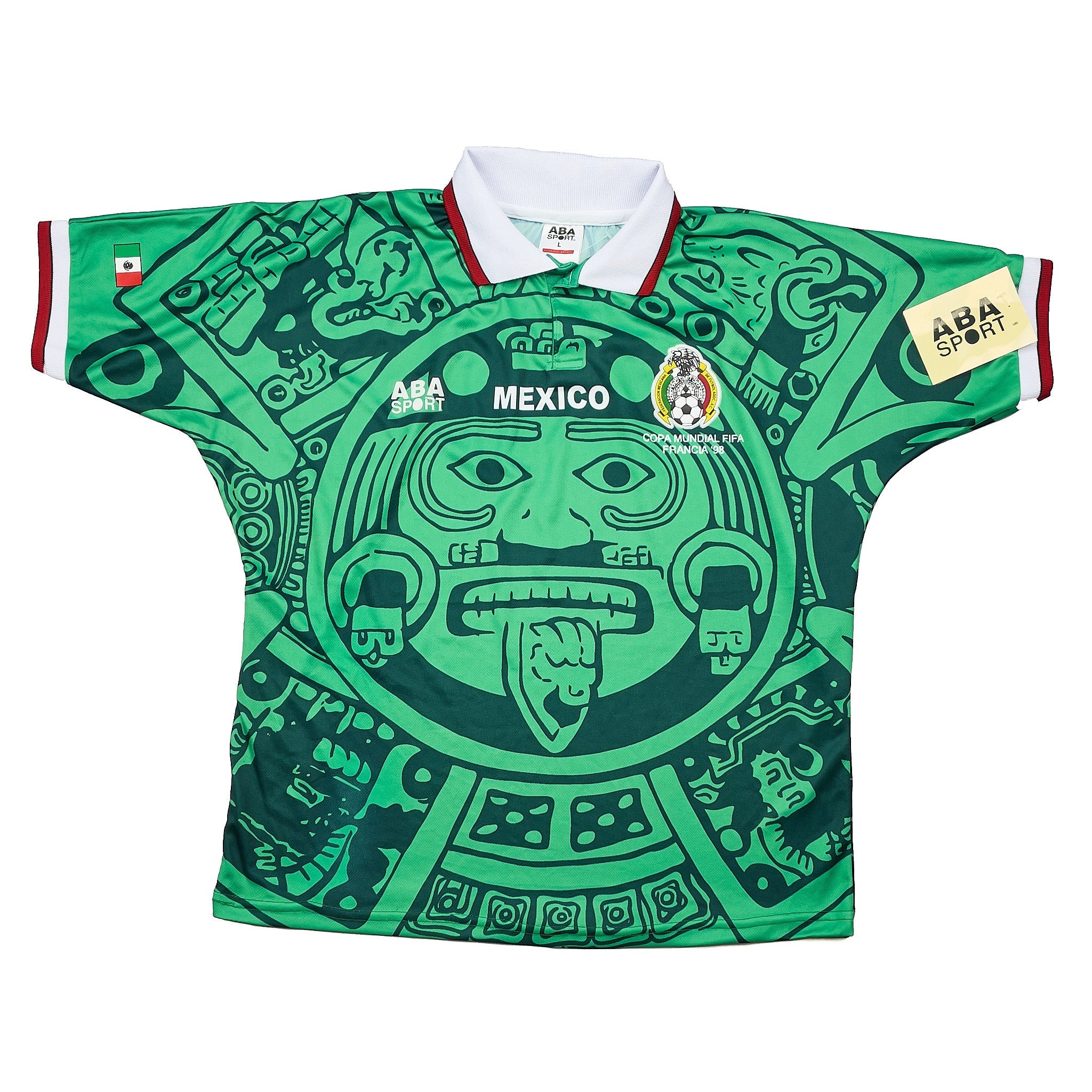Buy 1998 Mexico *BNWT with Defects* Reissue World Cup Edition Home Shirt (L) ABA Sport ~ Free worldwide shipping ~ Authentic Vintage Football Shirts from Cult Kits