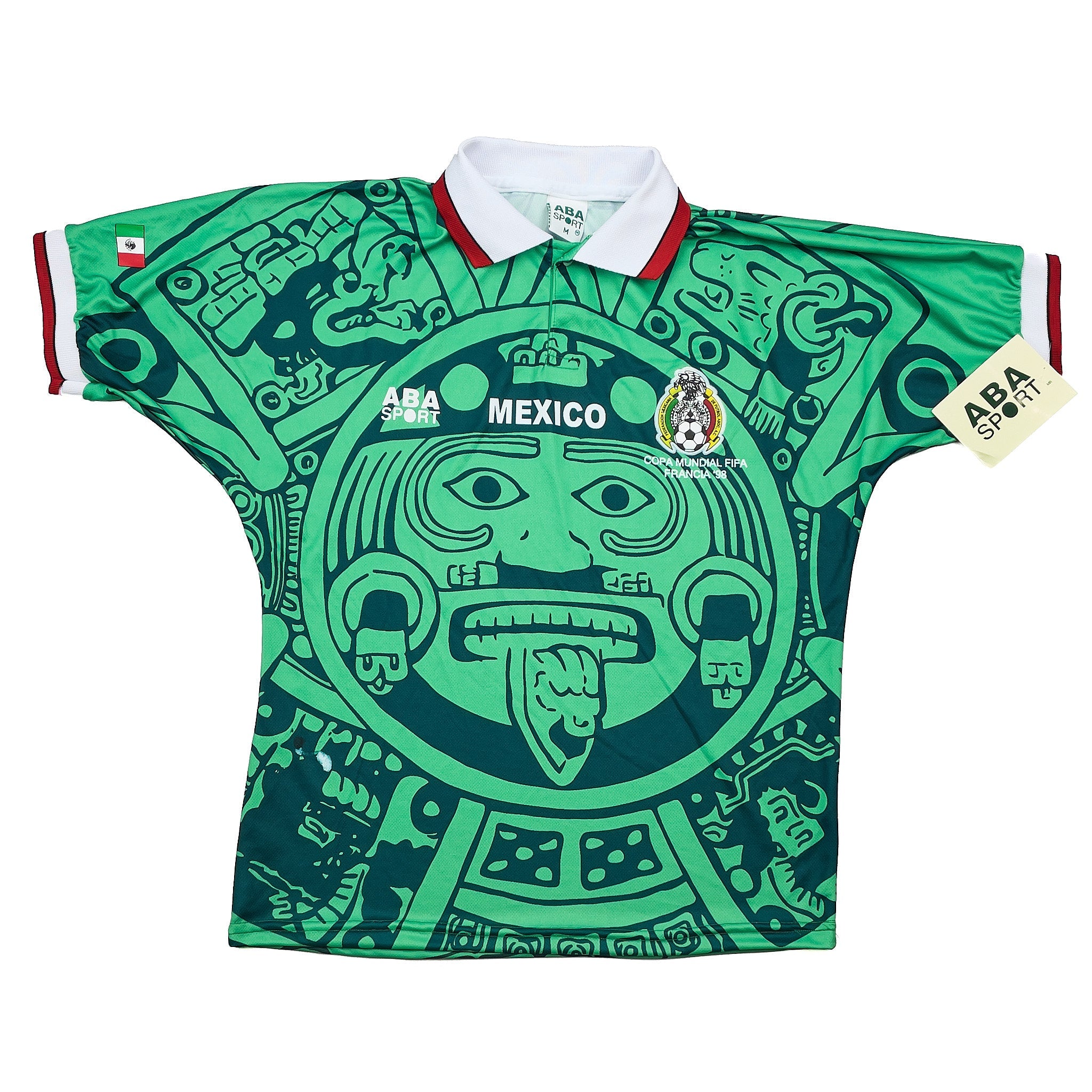 Buy 1998 Mexico *BNWT with Defects* Reissue World Cup Edition Home Shirt (M) ABA Sport ~ Free worldwide shipping ~ Authentic Vintage Football Shirts from Cult Kits