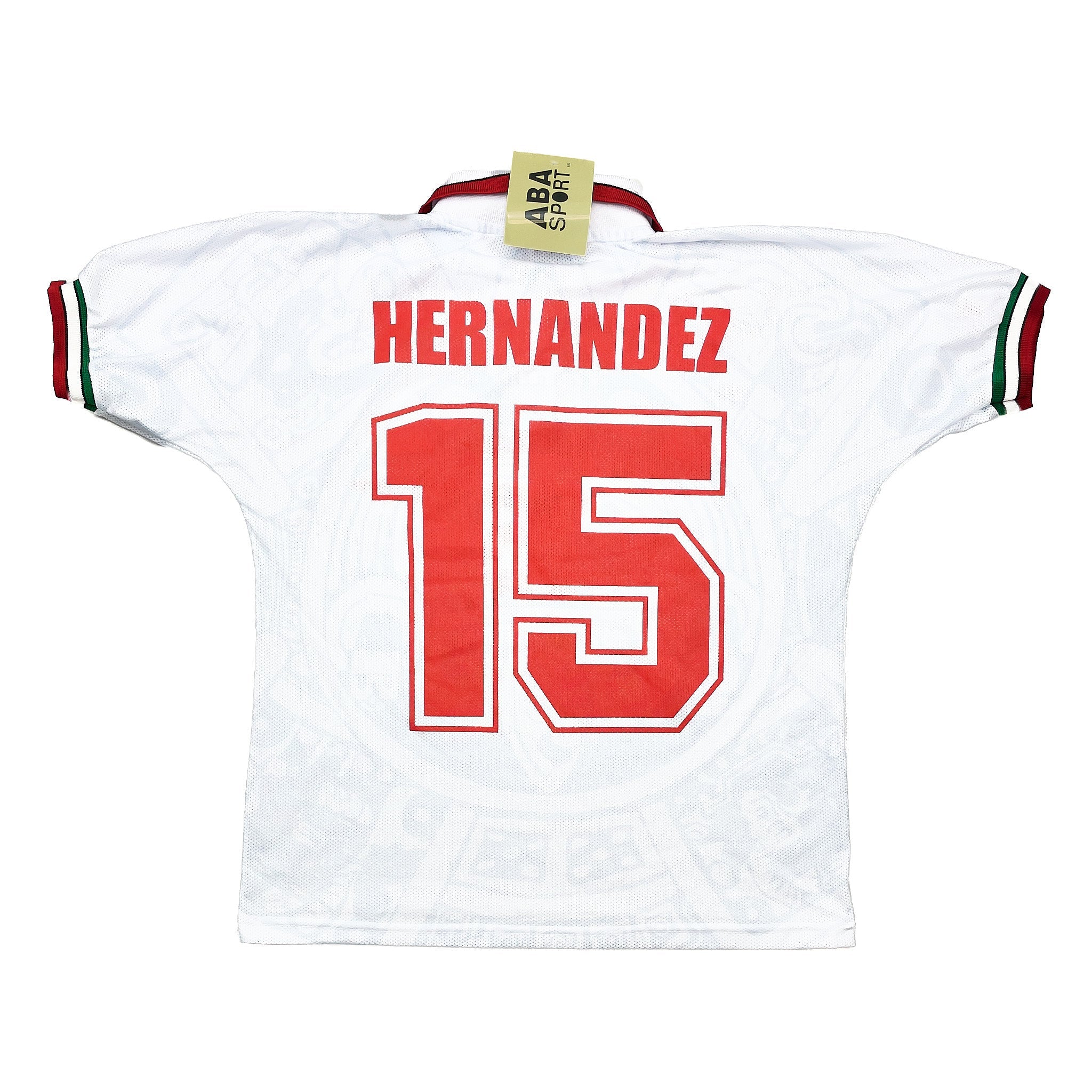 Buy 1998 Mexico Hernandez 15 *BNWT* Reissue World Cup Edition Away Shirt (L) ABA Sport ~ Free worldwide shipping ~ Authentic Vintage Football Shirts from Cult Kits